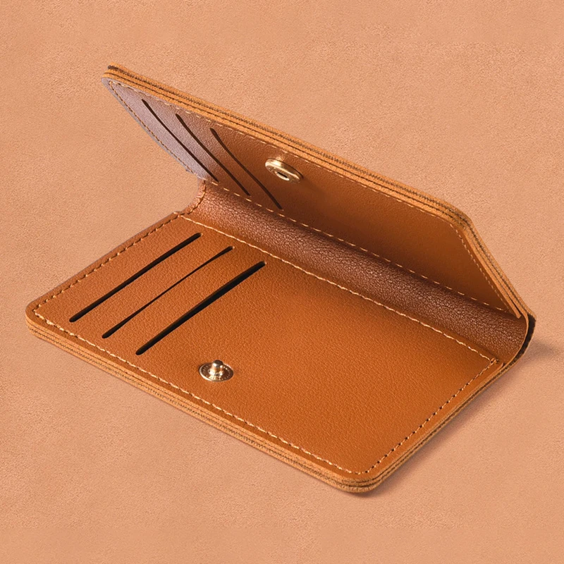 Light Thin Card Bag With Two Fold Buckle Small Wallet Portable Bank Card Driver's License Ultra Light And Thin Card Bag Wallet
