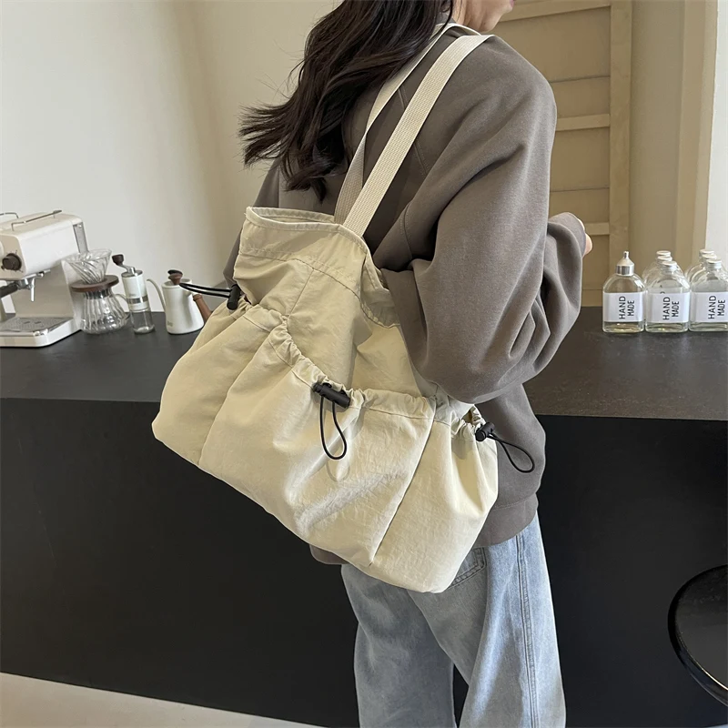 Bolso de mano de gran capacidad, bolsa de lona de hombro, bolso de cubo para trabajo y viaje, 1 unidad
