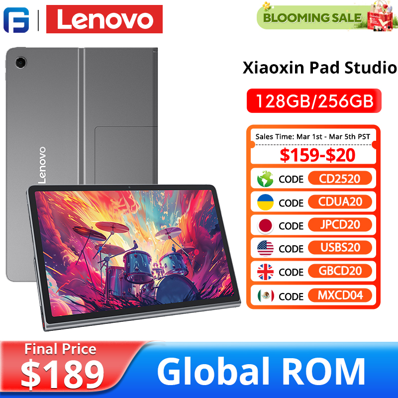 ROM global Lenovo Xiaoxin Pad Studio 11,5 polegadas Tablet MTK Helio G99 128GB 256GB 8600mAh 45W Carregamento WIFI