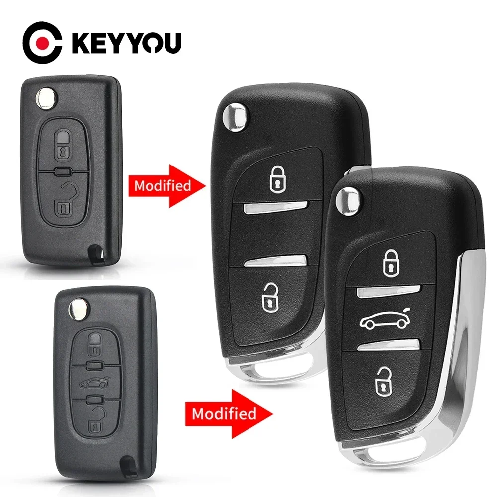 KEYYOU 1PCS Neue Für Citroen C2 C4 C5 Berlingo Xsara Picasso Für Peugeot 306 407 807 Partner VA2/HU83 CE0523 CE0536 Geändert Schlüssel