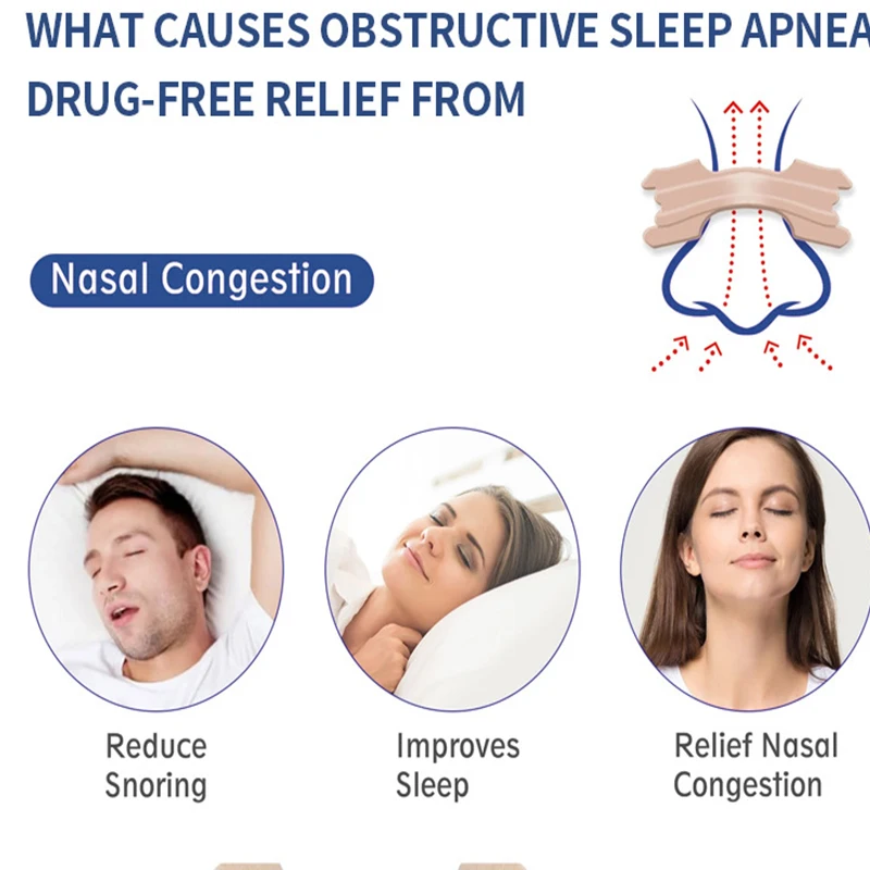 Adults Sleep Snoring Nasal Patch Breathable Nasal Patch Ventilation Nasal Patch Correction Physical Expansion