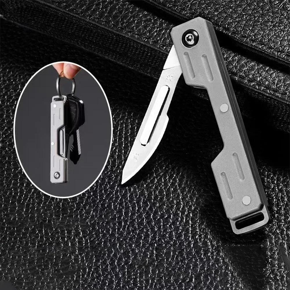 Plastic handle Mini Performance folding Mechanical Cost Scalpel Medical folding knife EDC Outdoor Unpacking pocket knife