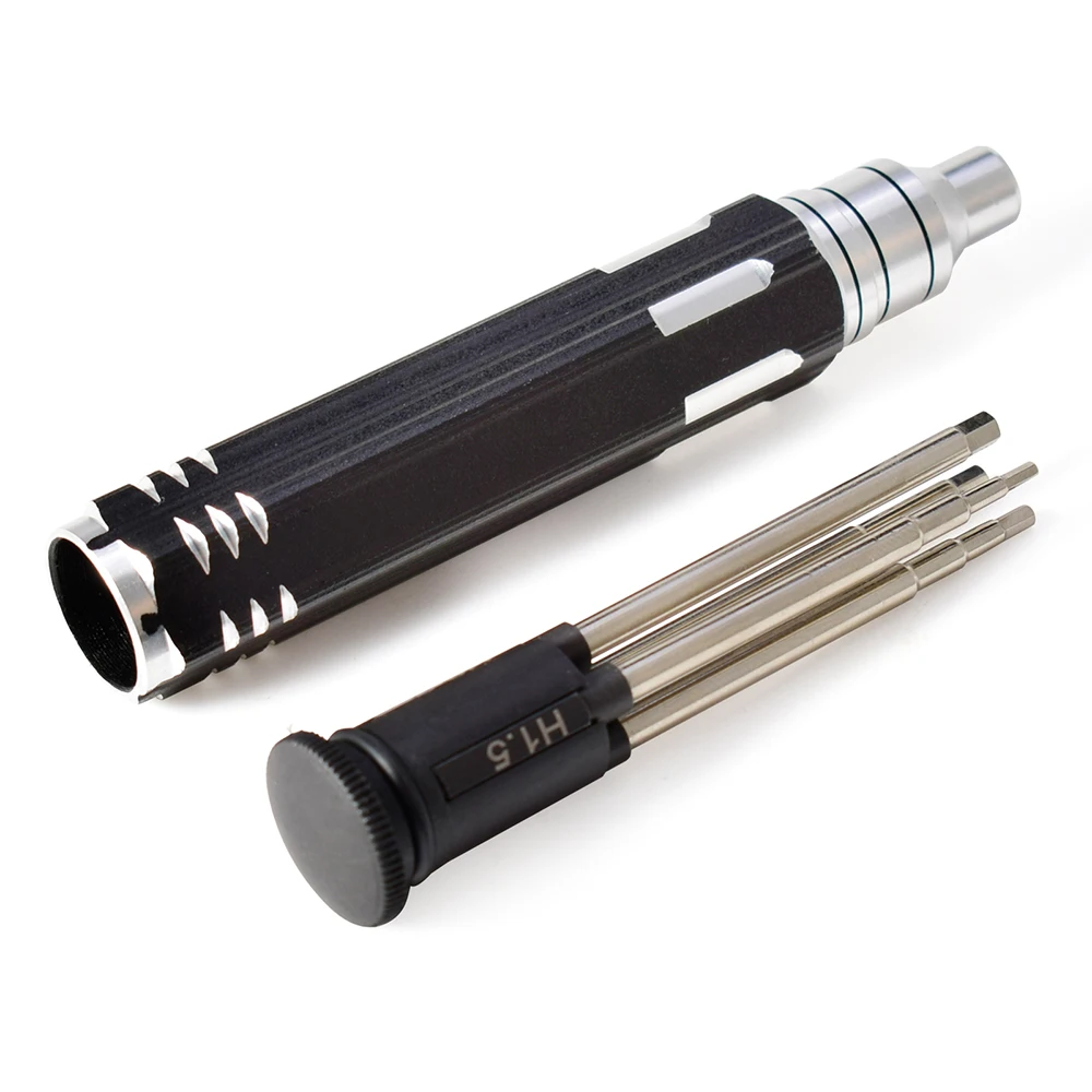 4-in-1 Hex Screwdriver Set Metal Tool Kit 1.5/2.0/2.5/3.0mm for RC Helicopter Car Airplane Drone Aircraft Models Repairing