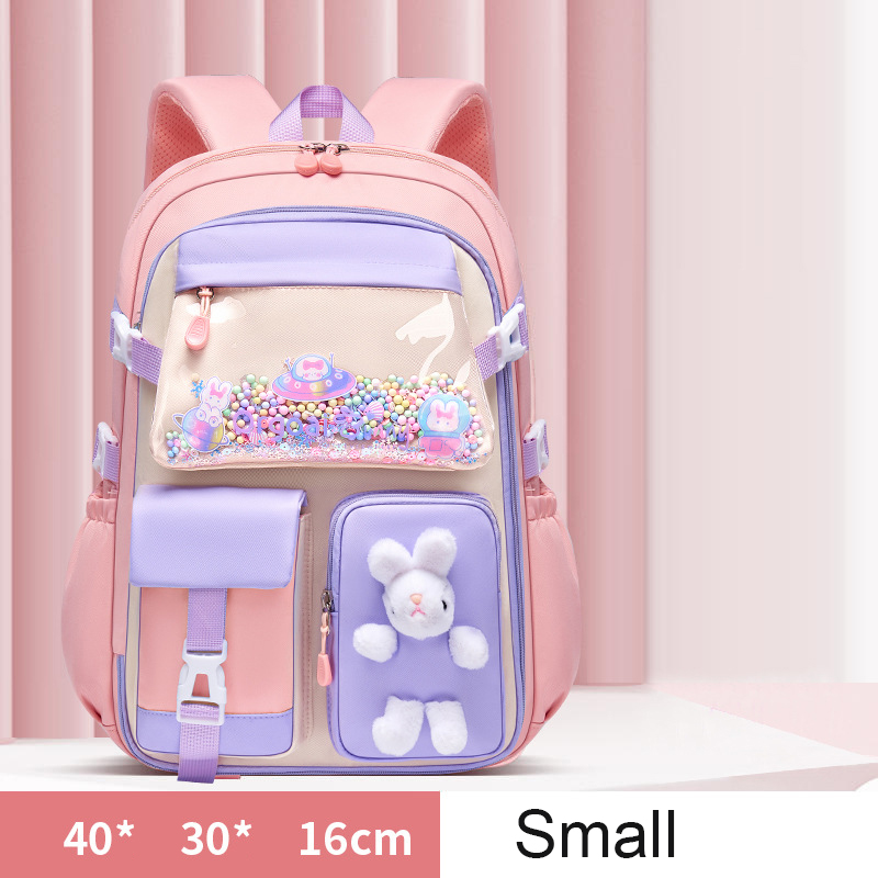 Grundschule Rucksack 1-5 Klasse Nette Bunte Schule Tasche Für Mädchen Wasserdichte Große Kapazität Cartoon kaninchen Mochila Escolar