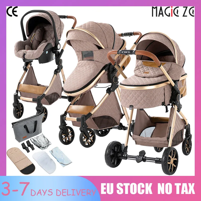 Passeggino Sistema da viaggio 3 in 1 Passeggino multifunzionale Seggiolino auto Telaio leggero con funzione pieghevole con una sola mano Articoli per bambini