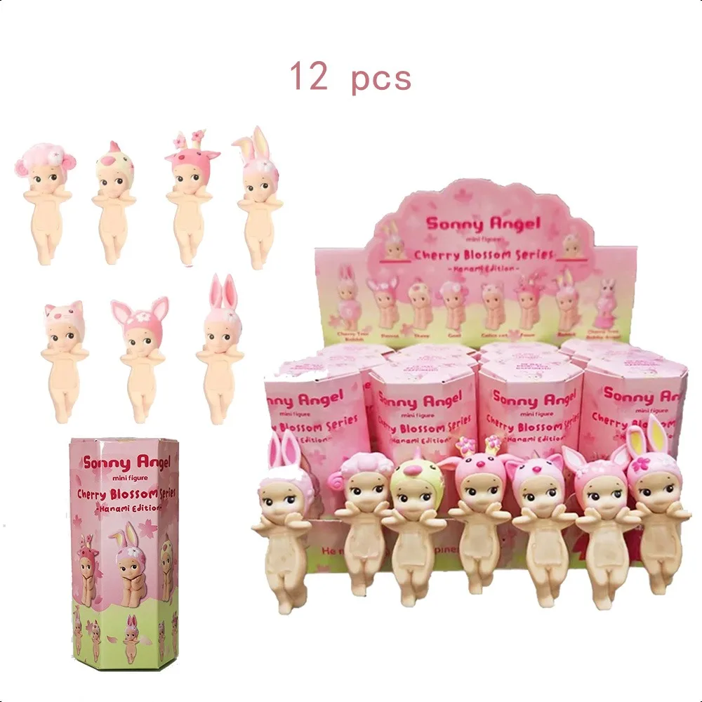 Figuras originales de flor de cerezo Sonny Angel Hippers, serie de postura de pie, decoración de coche de oficina, colección de regalos, generación