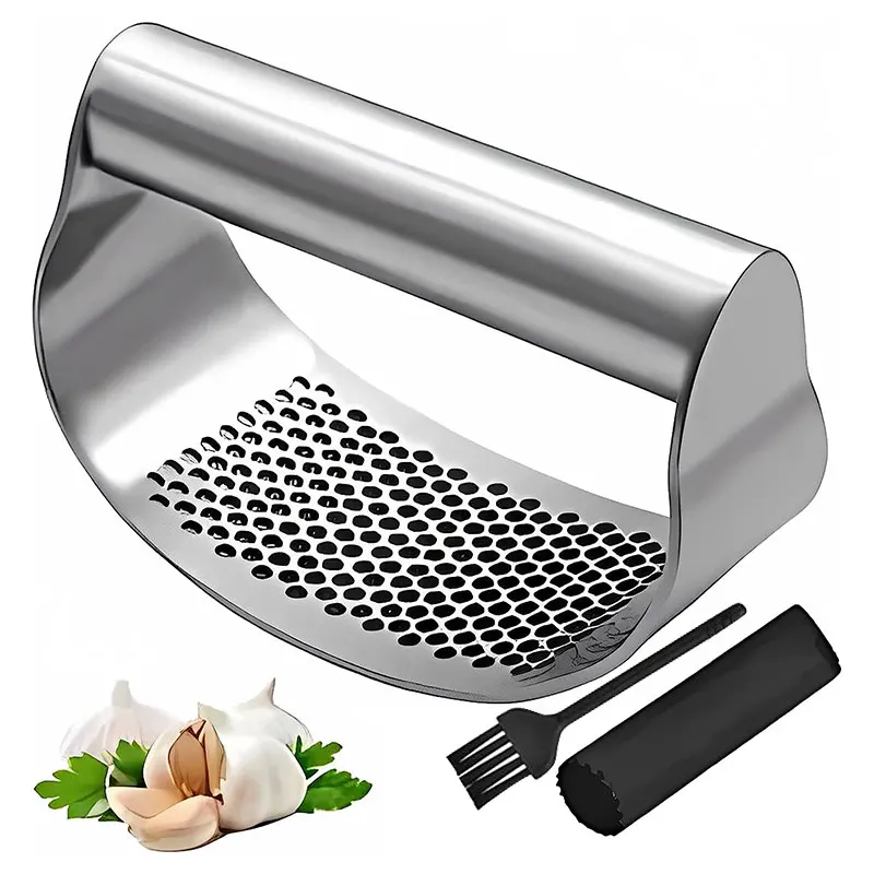 Espremedor de alho de aço inoxidável atualizado, manual, alho, gengibre, rocker, corte de alho, ferramentas de picareta, utensílios de cozinha
