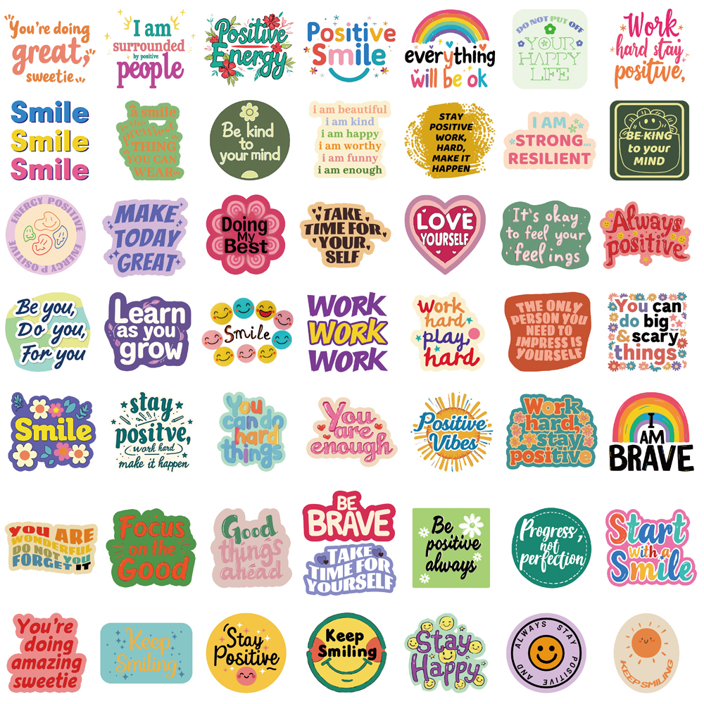 50PCS Positieve Bevestiging Stickers Kawaii Harajuku Skateboard Graffiti Decals Bagage Koffer Fiets Gift Telefoon Fiets Sticker