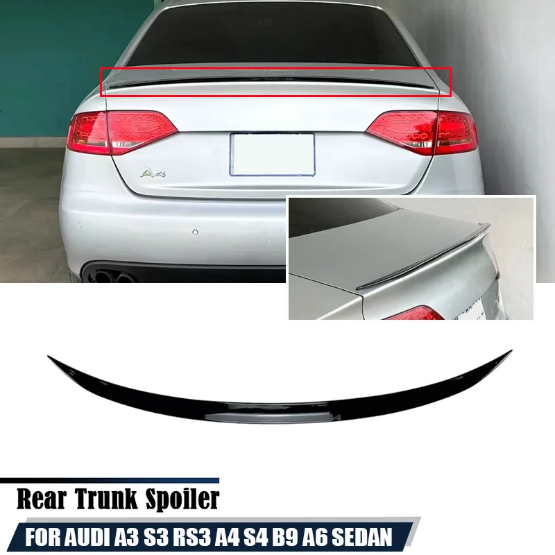 For Audi Accessories A3 S3 RS3 A4 S4 B9 A6 SEDAN Rear Wing Trunk Spoiler Lip Body Kits