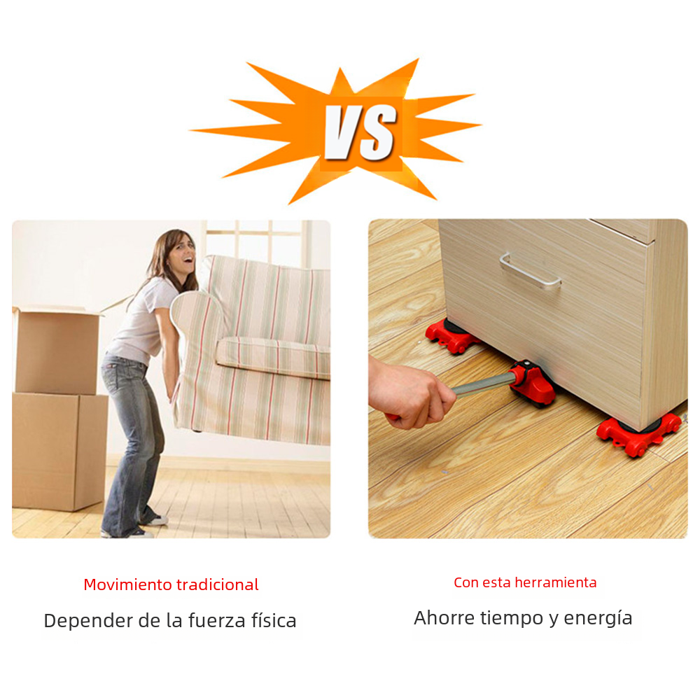 Elevador de muebles de alta resistencia, juego de movimiento de muebles, ayudante de muebles móvil, lavadora, refrigerador, herramienta de transporte para el hogar