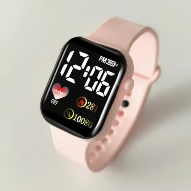 Relojes LED para Mujer, Reloj cuadrado de arcoíris resistente al agua Digital para deportes al aire libre, Reloj electrónico para estudiantes, Reloj para Hombre