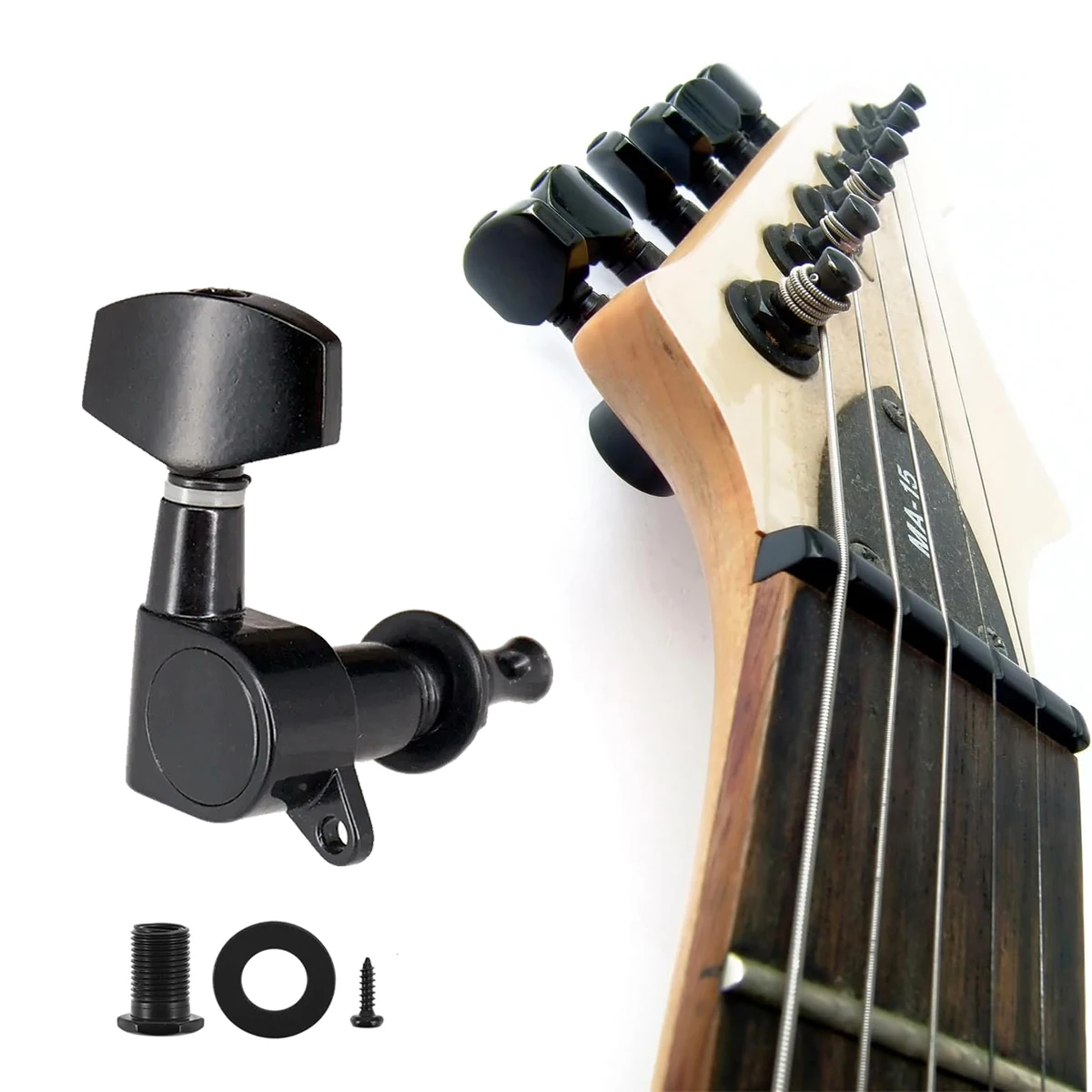 6 Pieces Guitar Tuner Pegs, Tuning Pegs Keys Machine Heads Set, Electric Guitar Tuning Keys, Locking Tuners for Guitar