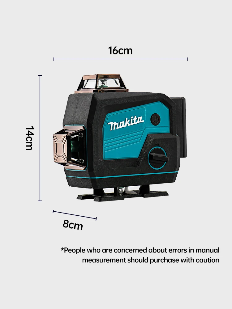 Makita 3D/4D 레이저 레벨 12/16 라인 수평 및 수직 원격 제어 고정밀 360 ° 셀프 레벨링 레이저 레벨