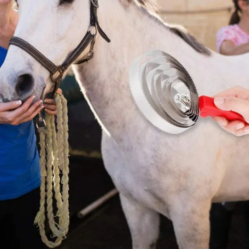 Horses Serrated Curry Comb sweat scraping anti-itch rake Scraper Cattle scratching teeth pet hair removal Cleaning Brush