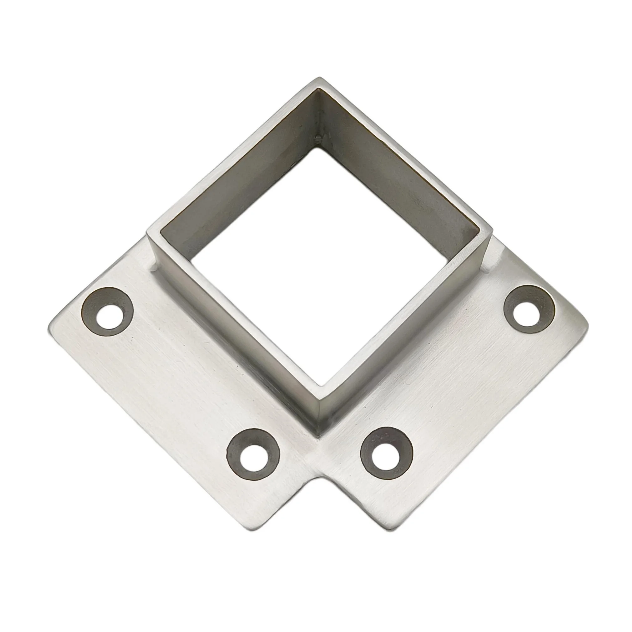 Flangia di base per corrimano oblungo per corrimano angolare per scale quadrata da 38,1 mm in acciaio inossidabile 316 lucidato a specchio