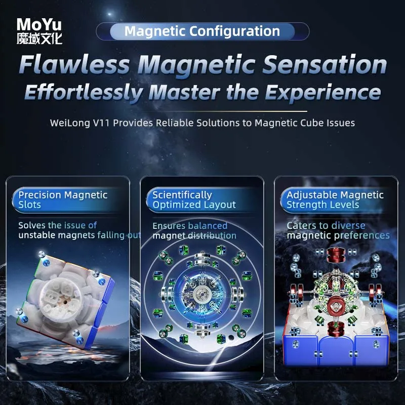 НОВЫЙ Moyu Weilong V11 20M Maglev Ball Core UV 3X3 Speed Magnetic Magic Cube Fidget Toys Weilong V11 Maglev Magic Cube Puzzle