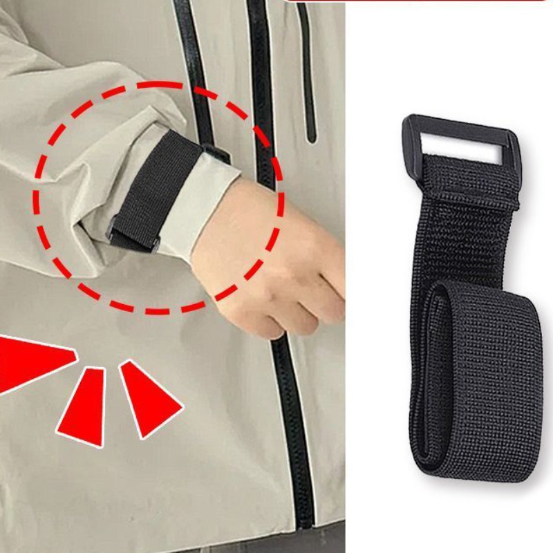 Acessório de corta-vento, 2 peças, aperto de manguito, artefato, fivela de fixação, cinta de fixação elástica, calças, manguito, apertar à prova de vento