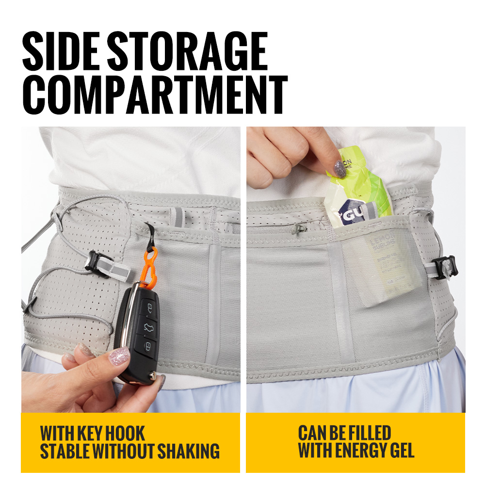 WRELS Hüfttasche, unsichtbarer elastischer Laufgürtel, multifunktionale Gürteltasche, wasserdichte, eng anliegende Marathon-Taillengürteltasche