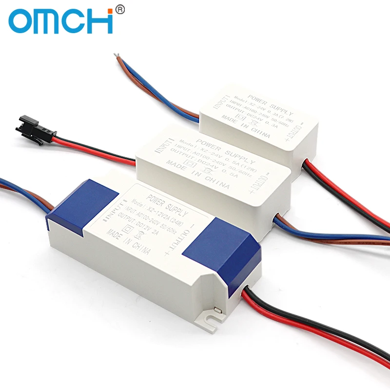 OMCH Isolated LED Driver Power Supply5W 12W 24W 5V 9V 12V 24V Adjustable Constant Voltage Current 0.5A 1A Lighting Transformer