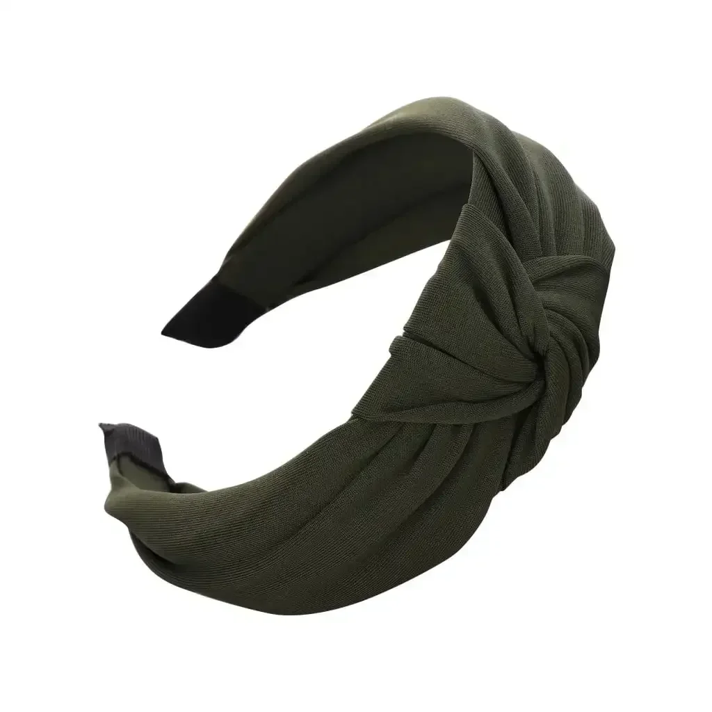 YUEHAO Heardband Fashion Bow Knot Solid Hairband Women Hair Head Hoop Sweet Girls Hair Headband Army Green