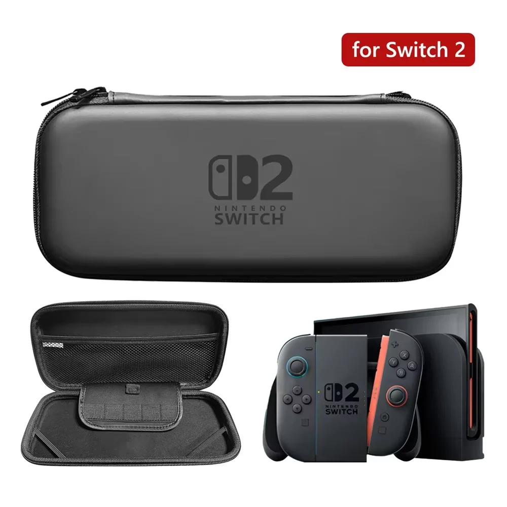 Slim Travel กระเป๋าถือสําหรับ 2025 สวิทช์ 2 อุปกรณ์เสริม,กันน้ํา EVA Hard Shell ป้องกันกระเป๋า NS 2