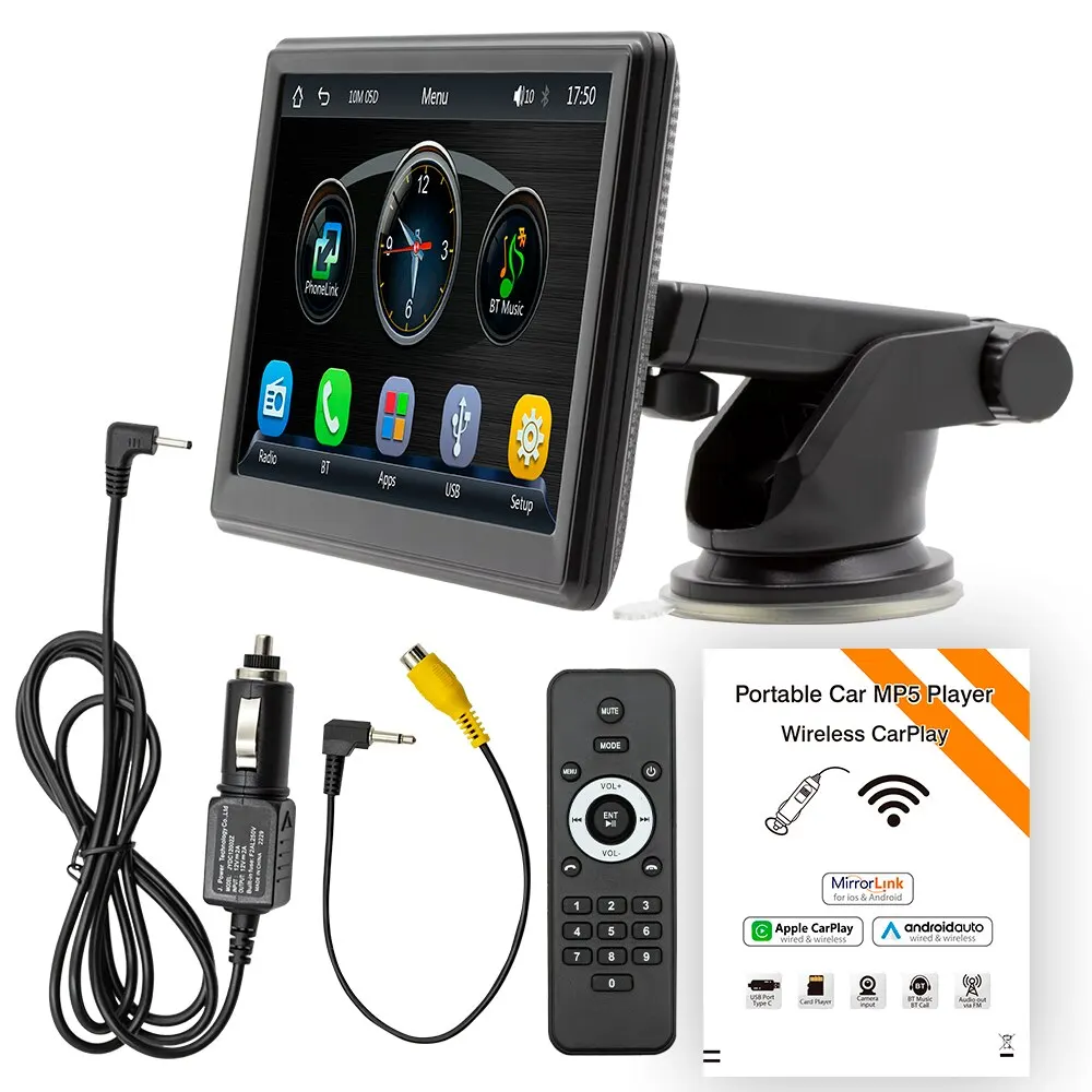 Universal 7 zoll auto radio multimedia video player drahtlose carplay und drahtlose android auto touchscreen sonnenb500