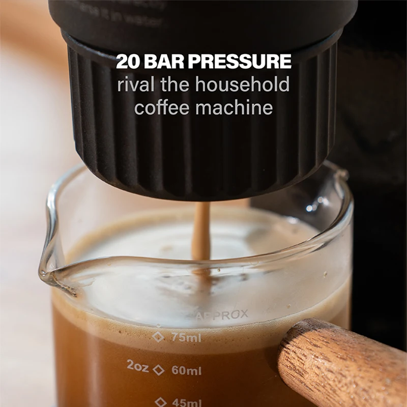 MEIMOKA Portable Coffee Machine Espresso Maker for Outdoor 20 Bar Pressure Wireless USB Charging