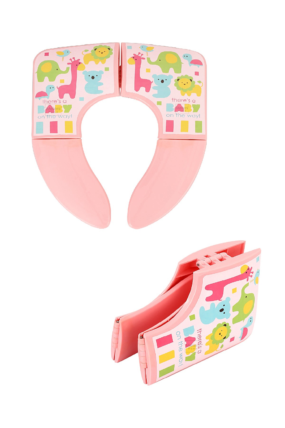 Portable Folding Child Toilet Seat Cover Adapter-Patterned Baby Toilet Alıştırma Seat Pink