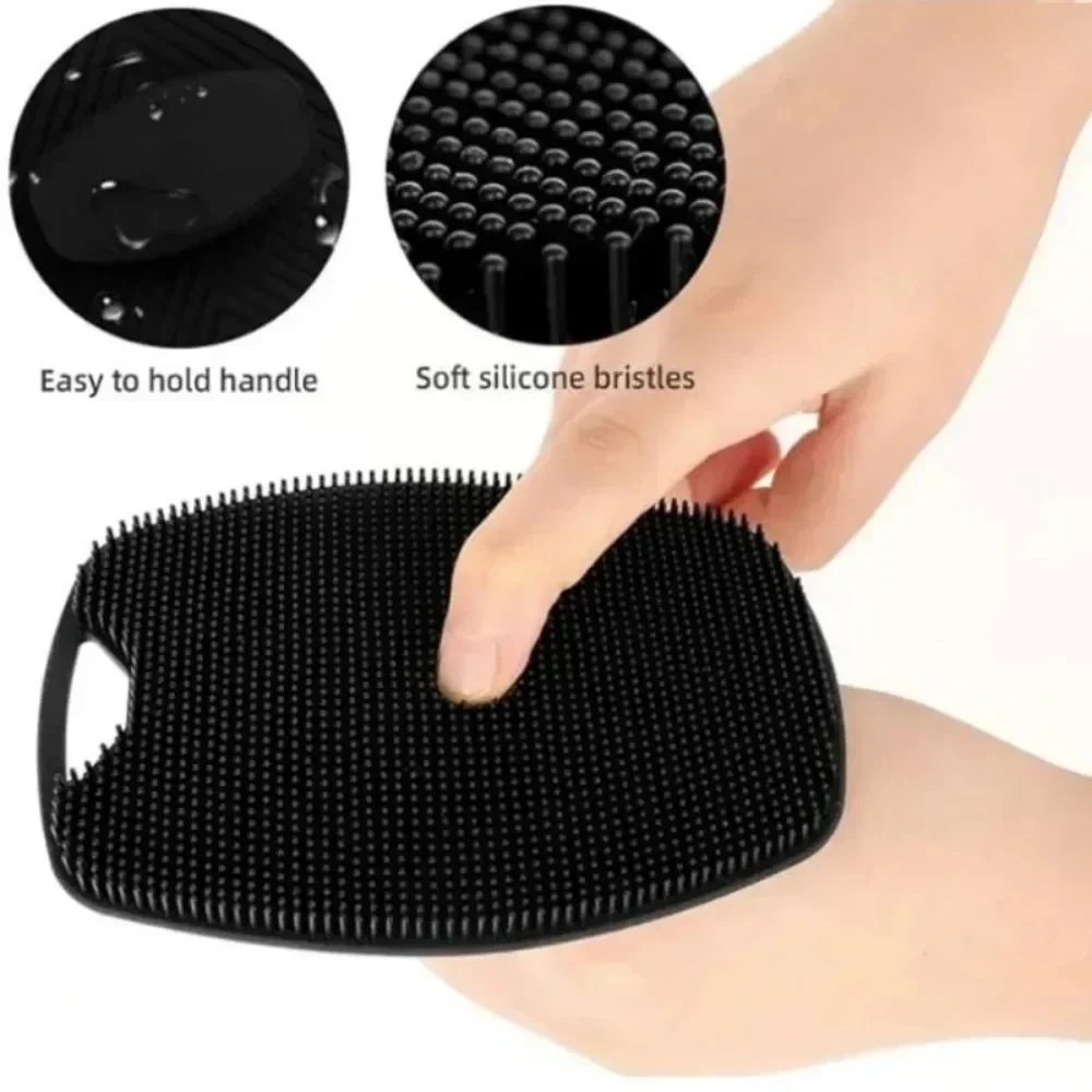 Brosse de bain exfoliante en Silicone, épurateur de corps, douche à main, brosse de nettoyage du dos, masseur, nettoyage de la peau, accessoires de salle de bains