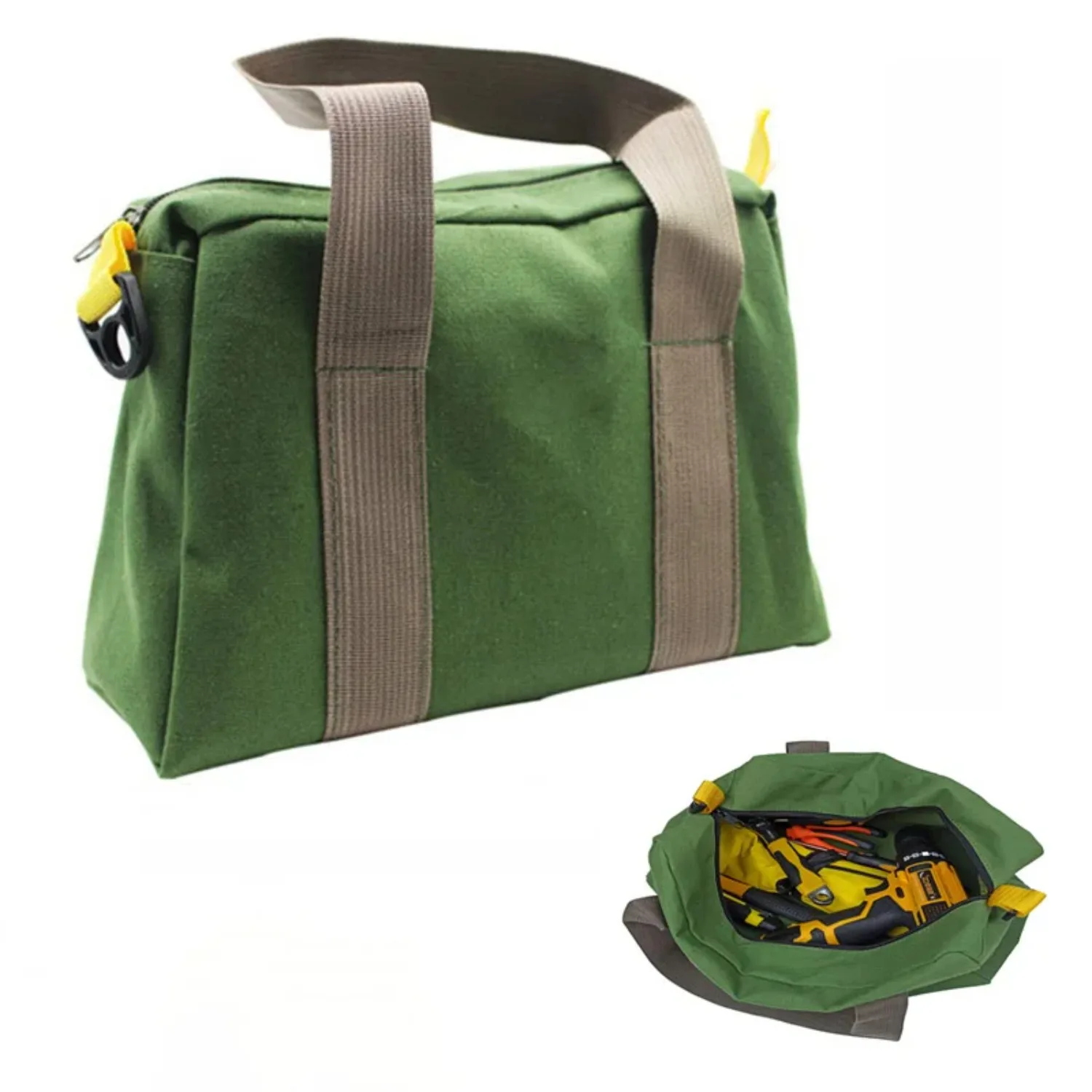Bolsa de ferramentas de manutenção, grande capacidade, portátil, forte, durável, à prova d'água, armazenamento multifuncional, bolsa de ferramentas de lona portátil, 1 peça