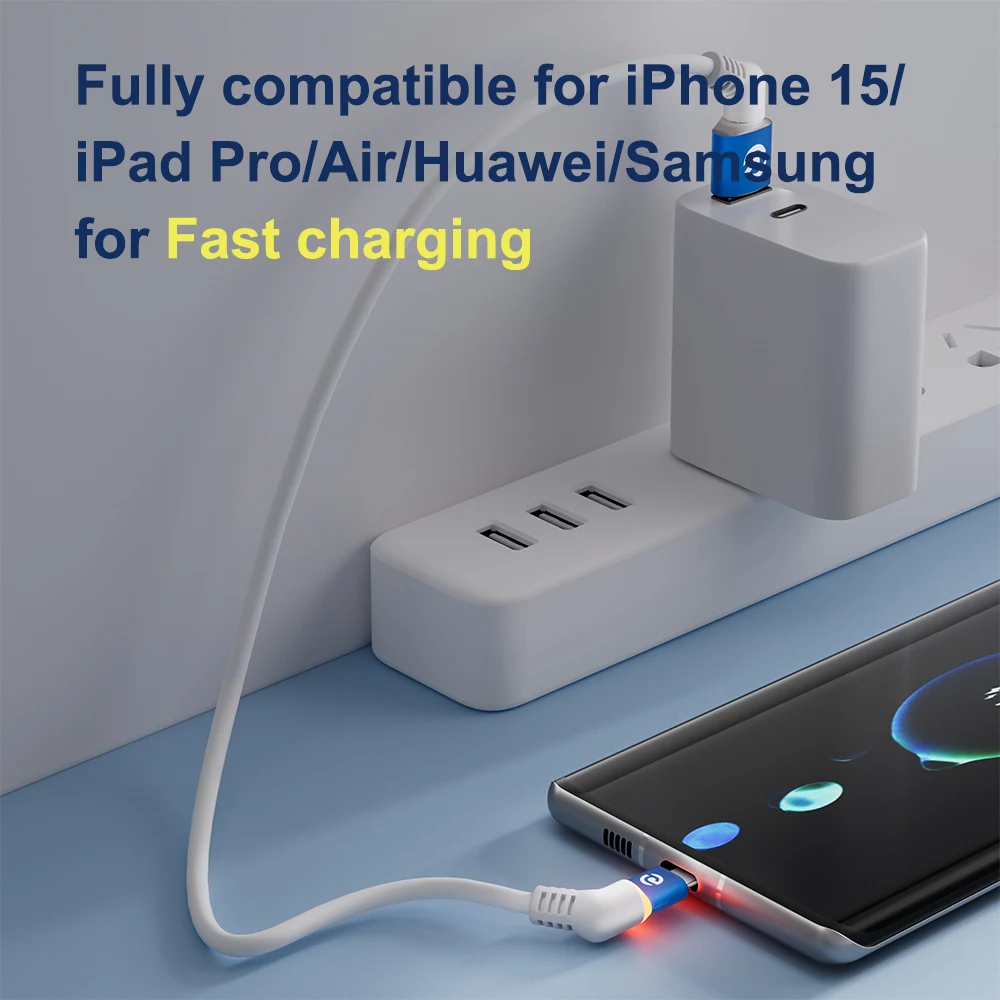 Cable de carga COMNEN USB A a tipo C tipo C a tipo c PD 60W QC 3,0 cable de carga rápida Iphone Android Huawei Samsung gamepad