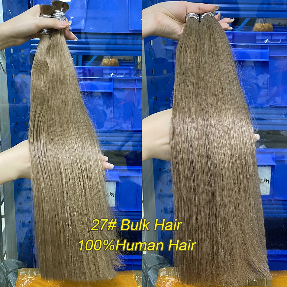 กลุ่มเส้นผมมนุษย์ 27 #   สีสําหรับถักเปียไม่มีผ้าเวียดนามผมเวอร์จินเรมี่ตรงสีน้ําตาลอ่อนต่อผมธรรมชาติขายส่ง