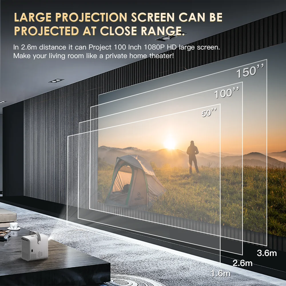 HONGTOP P10 Smart 4K Android WiFi portátil 1080P Video de cine en casa LED Bluetooth Mini proyector 4GB 64GB Android 10 proyector