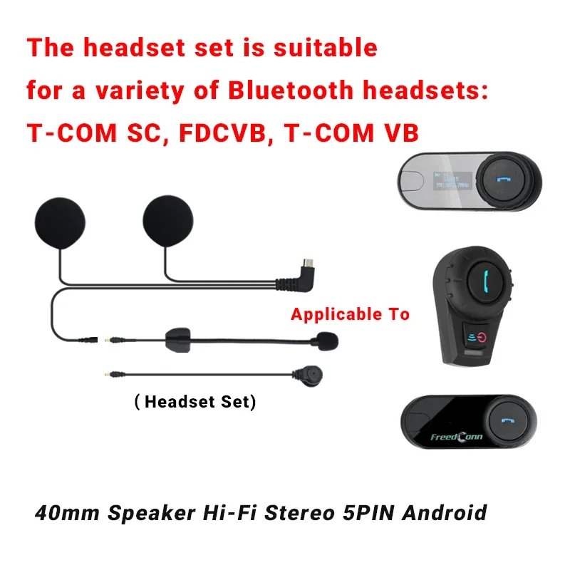 Freedconn terno de fone de ouvido rígido para T-COM SC T-COMVB FDC-VB COLO TCOM-02 capacete interfone motocicleta acessórios