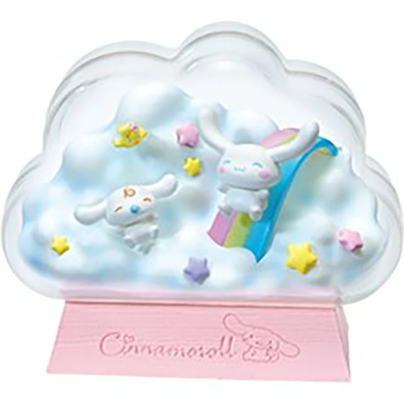 RE-MENT Candy Toy Miniature Scene Display Sanrio Character Cinnamoroll Glass Container Happy Time Action Figure Table Decoration