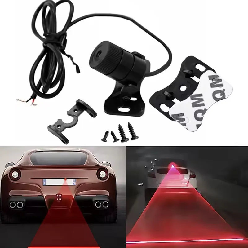 Carro auto led laser luz de nevoeiro veículo anti-colisão lanterna traseira lâmpada de advertência de freio legal anti-colisão final do carro traseiro cauda nevoeiro