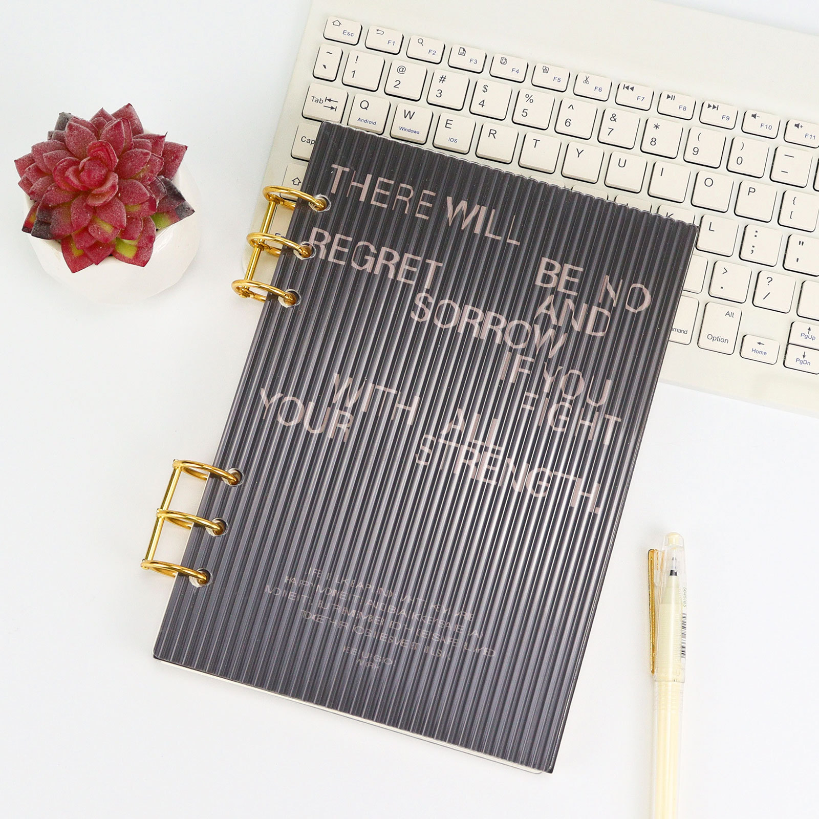 A5 A6 Zuckerguss Dicke linie Acryl Lose Blatt Binder Abdeckung DIY Konto Buch Journal Planer Büro Schreibwaren