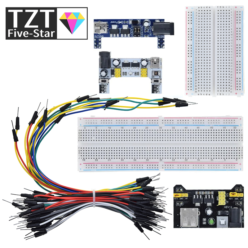 3,3 В/5 В MB102 Модуль питания макетной платы + MB-102 830 точек Прототип хлебной платы для комплекта Arduino + 65 перемычек оптом