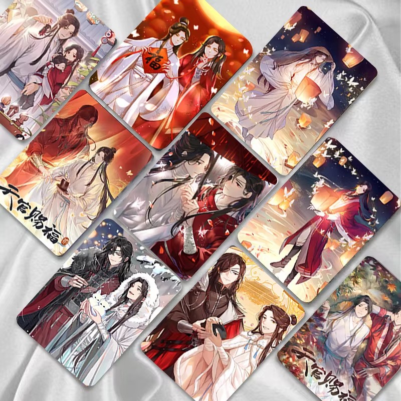 55 ชิ้น/เซ็ตสวรรค์อย่างเป็นทางการ's Blessing เลเซอร์การ์ด LOMO Tian Guan Ci Fu Xie Lian, hua Cheng 3 นิ้ว HD Photocard แฟนของขวัญ