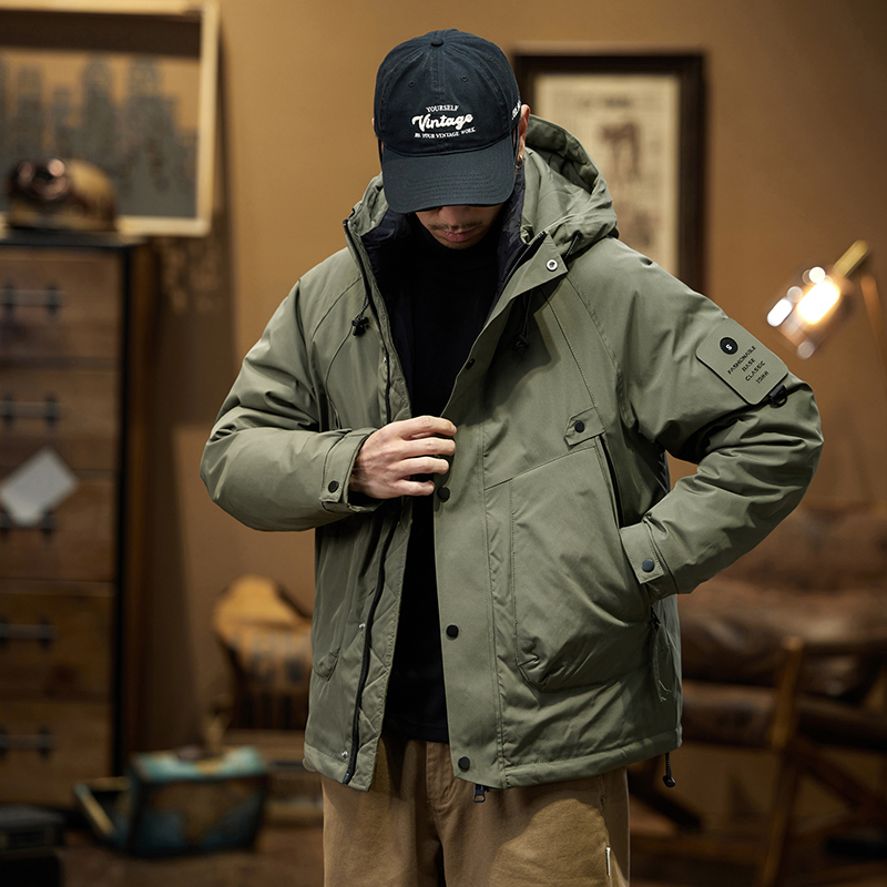 男性用の白いダックダウンウインドブレーカー、3つのプルーフジャケット、ゆったりとした厚い暖かいコート、屋外トレッキングスキーストームスーツ、旅行用アウター、秋と冬