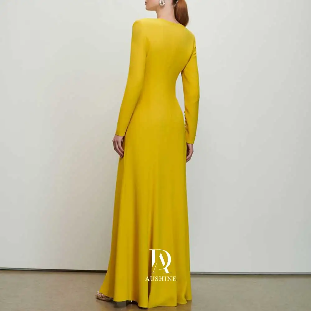 Aushine ชุดเดรสออกงานวันเกิดสุดหรูชุดเดรสออกงานปาร์ตี้งานแต่งงานหรูหรายาวถึงพื้นสำหรับผู้หญิง2024Fu อาหรับ