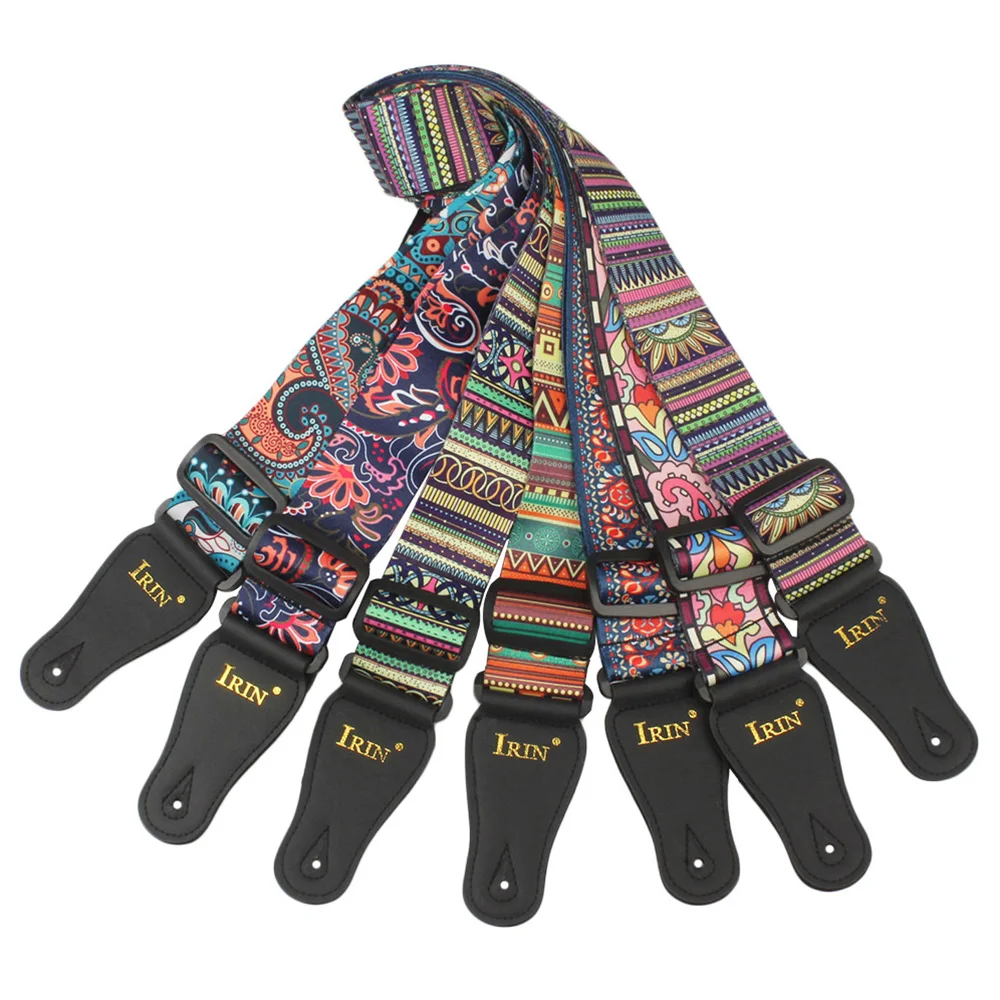Tracolla per chitarra Cinghie per chitarra regolabili in puro cotone Cinture per chitarra multicolori per parti di accessori per chitarra elettrica acustica per basso