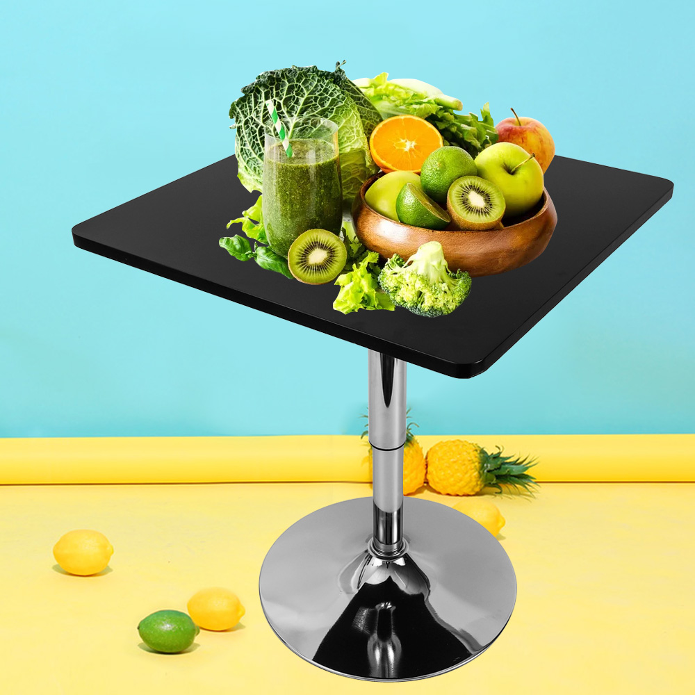 360 °   Kreisel, quadratischer Bartisch, höhenverstellbarer Stehtisch für Schlafzimmer, Restaurants, Cafés, Bars, 60 x 60 x 45 cm