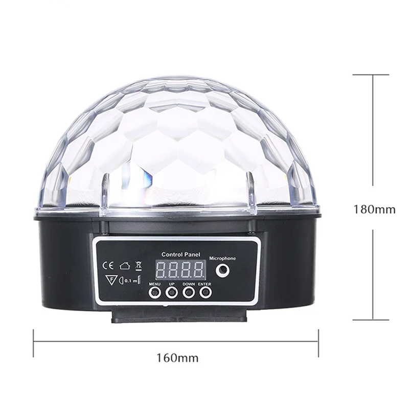 6 Colors LED Disco Ball DMX Crystal Magic Ball Stage Lighting Effect DJ Party KTV Christmas Sound Activated Light With Remote