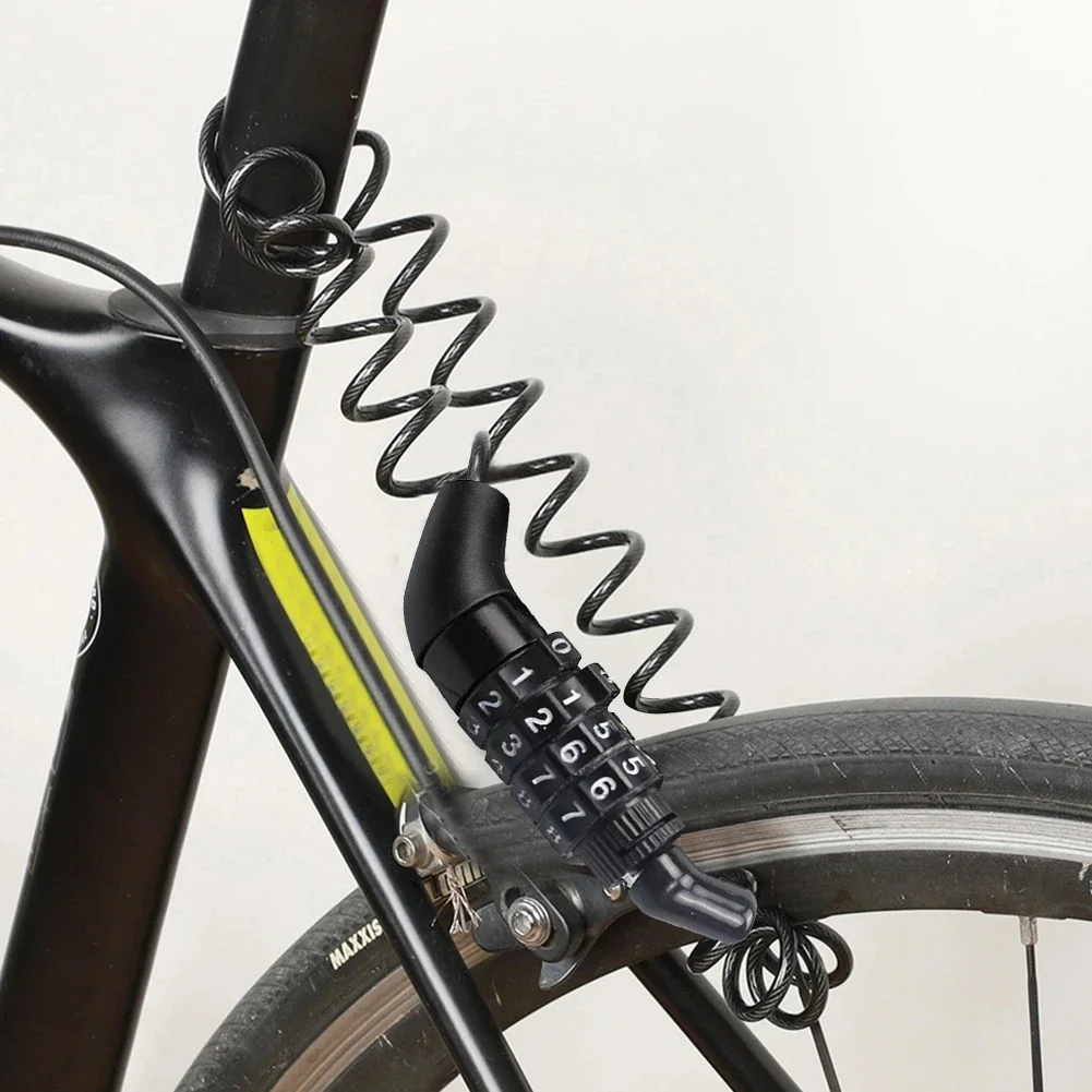 ポータブル自転車パスワードロック耐久性のある鋼線ヘルメットロックマウンテンバイクバックパックロック盗難防止 MTB ロックサイクリング部品