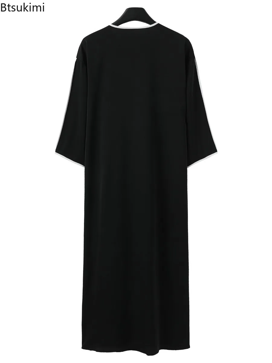 2025, mannen Traditionele Moslim Kleding Eid Midden-oosten Jubba Thobe Mannen Thobe Arabische Moslim Gewaden met Korte Mouwen Echtgenoot Gift