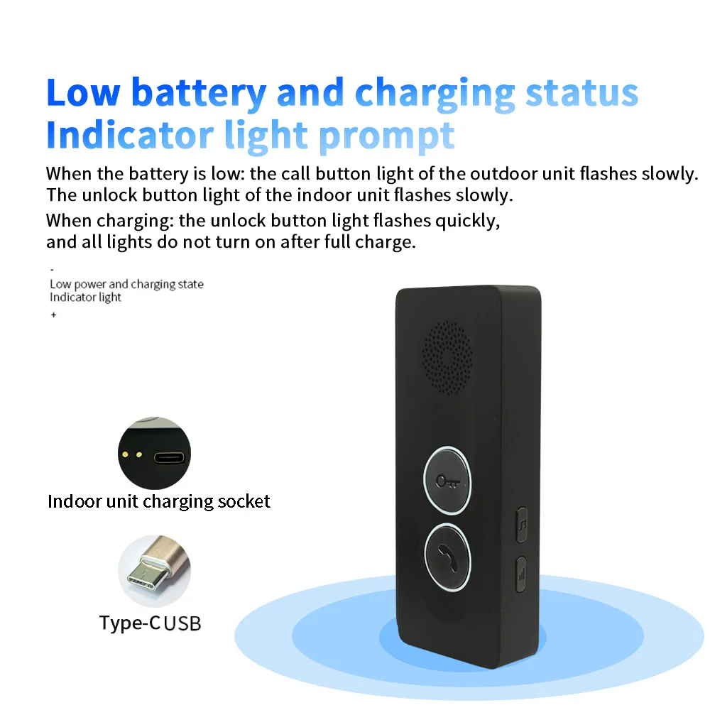 ANJIELO Wireless Two-way Voice Intercom Doorbell One-button Unlock Ultra-long Standby 800m Long Distance Signal