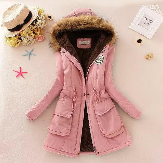 2024 Nieuwe Herfst Winter Vrouwen Katoenen Jas Gewatteerde Casual Slanke Jas Borduren Capuchon Parka Gewatteerde Warme Overjas