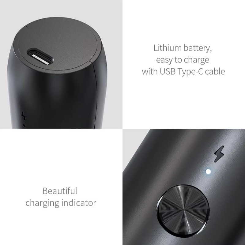 Espumador de leche eléctrico, Mini máquina de espuma de acero inoxidable 304, Cable USB tipo C recargable, mezclador de bebidas, batidor para café