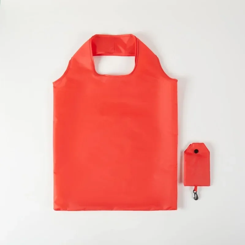 En el caso de las bolsas de compras ecológicas, plegables y reutilizables de color sólido para mujeres para comestibles de viaje de poliéster
